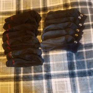 7 Pairs Mens Black Ankle Socks